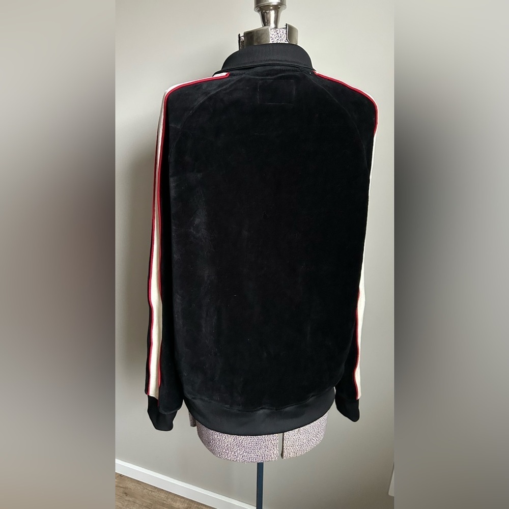 Vintage Guess Black and Red Men's velour tracksuit Jacket retro OG streetwear - Picture 2 of 9